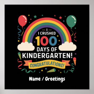 Póster Personalicé 'Superé 100 Días de Kindergarten'