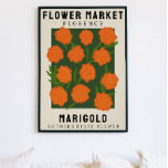 Póster Personalised Flower Market Birth flower Art Print<br><div class="desc">This art print is in the style of a flower market poster. The flowers are Marigolds which are the birth flower for October. There is space to personalise the text to change the location to somewhere special to you and the subtitle to someone’s name or birth date. This would be...</div>