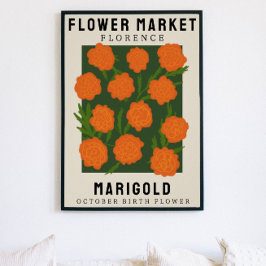Póster Personalised Flower Market Birth flower Art Print