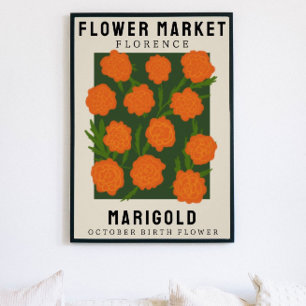 Póster Personalised Flower Market Birth flower Art Print