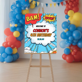 Póster Personalised Kids Superhero Party Welcome Poster