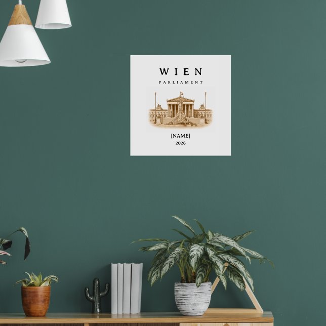 Póster Personalisierte Wien Parlament | Name & Jahr (Salón 1)