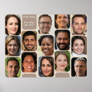 Póster Personaliza 14 Fotos Clásica Taupe Modern Nuestro 