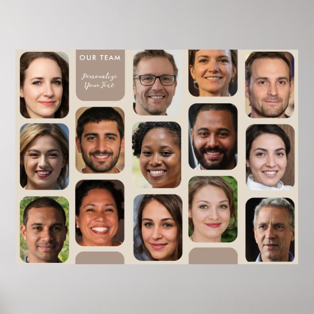 Póster Personaliza 14 Fotos Clásica Taupe Modern Nuestro  (Frente)