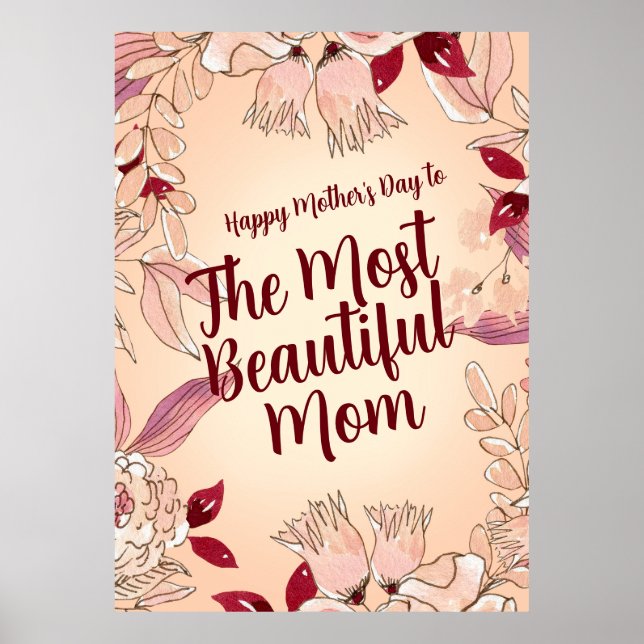 Póster Personaliza a la mamá más bella (Frente)