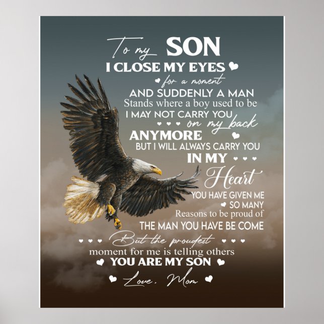Póster Personaliza A Mi Hijo De Regalos De Mamá Amor (Frente)