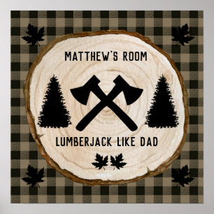 Póster Personaliza al Boy Buffalo Tocado Lumberjack Como