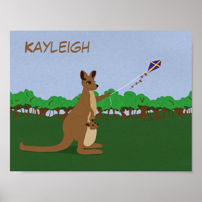 Póster Personaliza al Personalizado Kangaroos volando una (Frente)