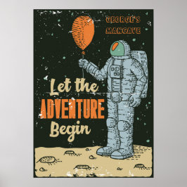 Póster Personaliza Astronaut La Aventura Comienza Cueva d