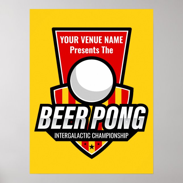 Póster Personaliza este logotipo de Beer Pong (Frente)