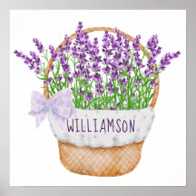 Personaliza Floral Lavanda Morado Verde Canasta