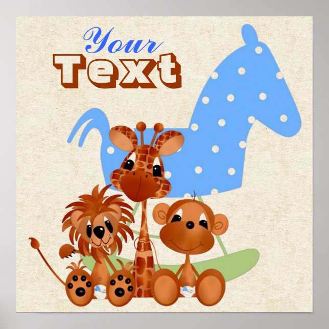 Póster Personaliza los bebés de la jungla de lienzo grand (Frente)