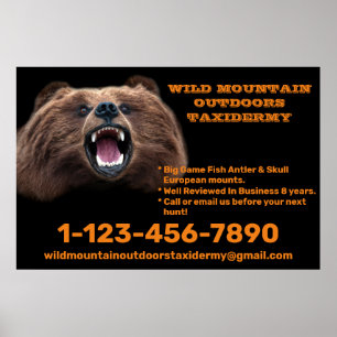 Póster Personaliza Oso Grande Taller de Taxidermia de Caz