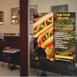 Póster Personaliza Restaurante de Hotdogs Deliciosos Medi