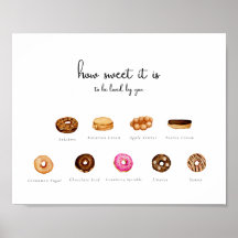 Personalizable acuarela Donut Rótulo