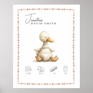 Póster Personalizable acuarela Duck Nursery Detalles del 