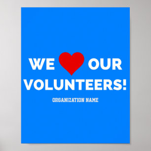 Póster Personalizable Amamos A Nuestros Voluntarios