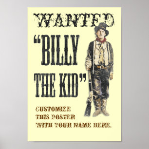 Póster Personalizable Billy the Kid