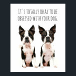 Póster Personalizable Boston Terrier Dog Pop Art Post<br><div class="desc">Personalizable Boston Terrier Dog Pop Art Diseño fotográfico. Para el animal, perro y amante de las mascotas. ¿Qué es mejor que un Boston Terrier? ¡Dos perros Boston Terrier! La caricatura personalizado hace que esto sea aún más divertido de armar. Opción para añadir tu propia foto y texto. Solicite su propio...</div>