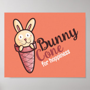 Póster Personalizable Bunny Cone