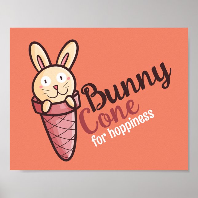 Póster Personalizable Bunny Cone (Frente)
