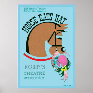 Póster Personalizable Caballo come Gorras Poster niños
