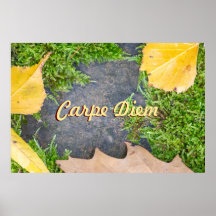 Personalizable Carpe Diem with colorful leaves