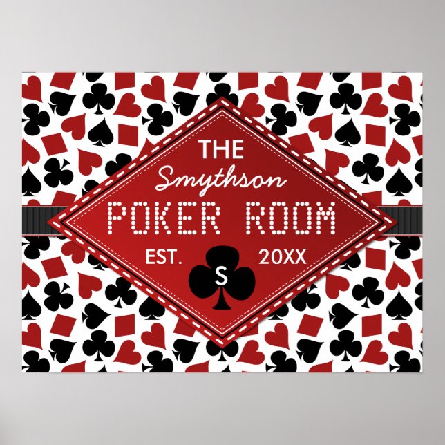 Póster Personalizable Casino de la sala de póquer (Frente)
