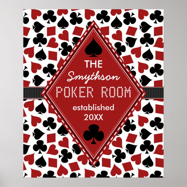 Póster Personalizable Casino de la sala de póquer (Frente)