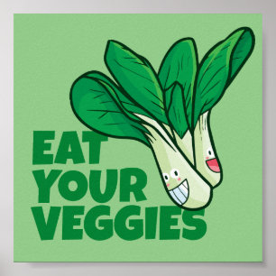 Póster Personalizable Coma tus verduras - Lechuga