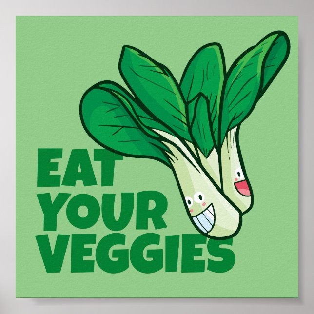 Póster Personalizable Coma tus verduras - Lechuga (Frente)