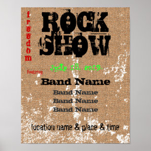 Póster Personalizable con problemas de Grunge Burlap