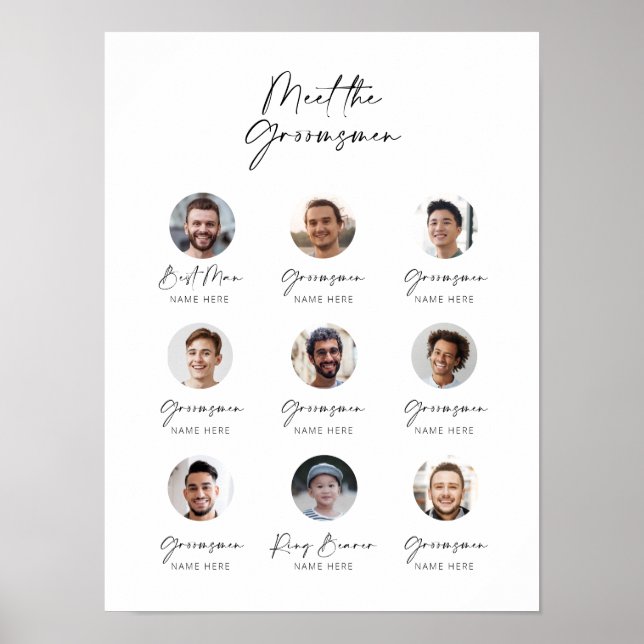 Póster Personalizable Conoce la presentación de los Groom (Frente)