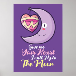 Póster Personalizable Crescent Heart