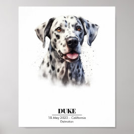 Póster Personalizable Dalmatian Dog Poster