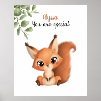Póster Personalizable de afirmaciones de ardillas en susu