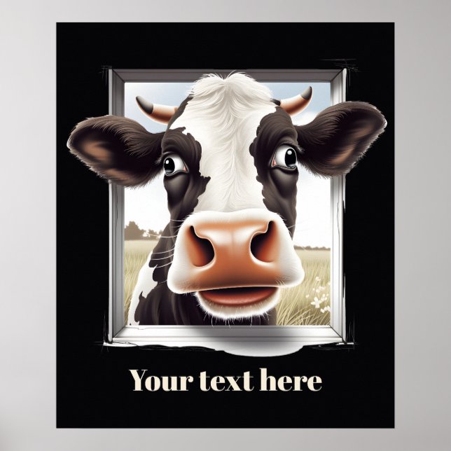 Póster Personalizable de amantes de las vacas (Frente)
