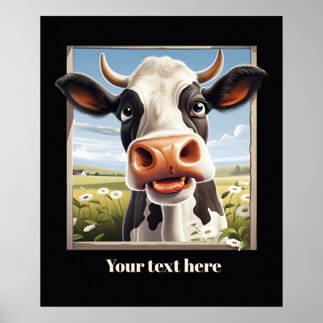 Póster Personalizable de amantes de las vacas (Frente)