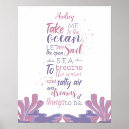 Póster Personalizable de citas de Pastel ocean Dreams