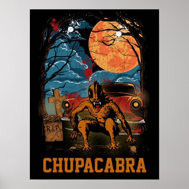 Póster Personalizable de Creatura Criptica de Chupacabra (Frente)