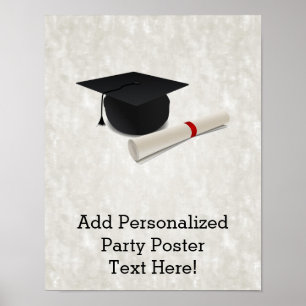 Póster Personalizable de Diploma de Título de Graduación