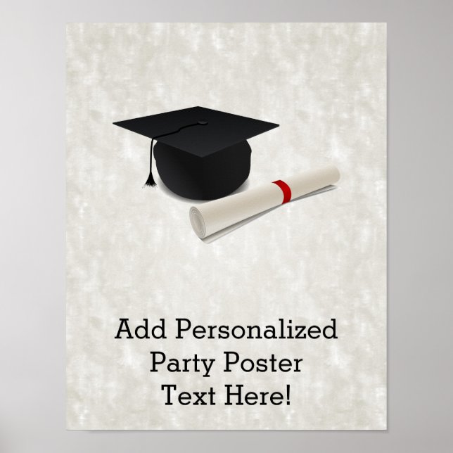 Póster Personalizable de Diploma de Título de Graduación (Frente)