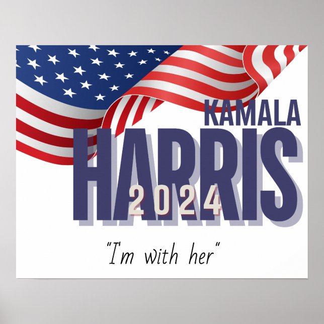 Póster Personalizable de Elecciones 2024 de Vote Harris (Frente)