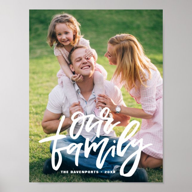 Póster Personalizable de guiones con letras de mano de nu (Frente)