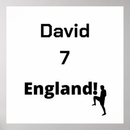 Póster Personalizable de jugador de fútbol de Inglaterra