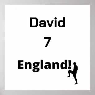 Póster Personalizable de jugador de fútbol de Inglaterra