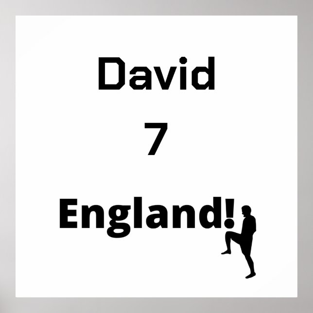 Póster Personalizable de jugador de fútbol de Inglaterra (Frente)