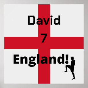 Póster Personalizable de jugador de fútbol de Inglaterra