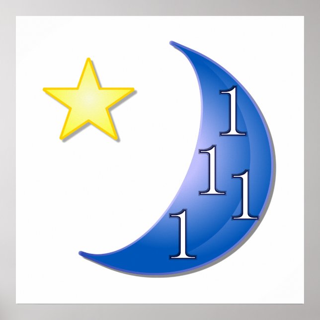 Póster Personalizable de la luna azul (Frente)