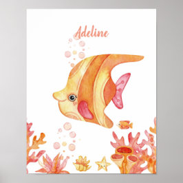 Póster Personalizable de peces de los sueños del arrecife